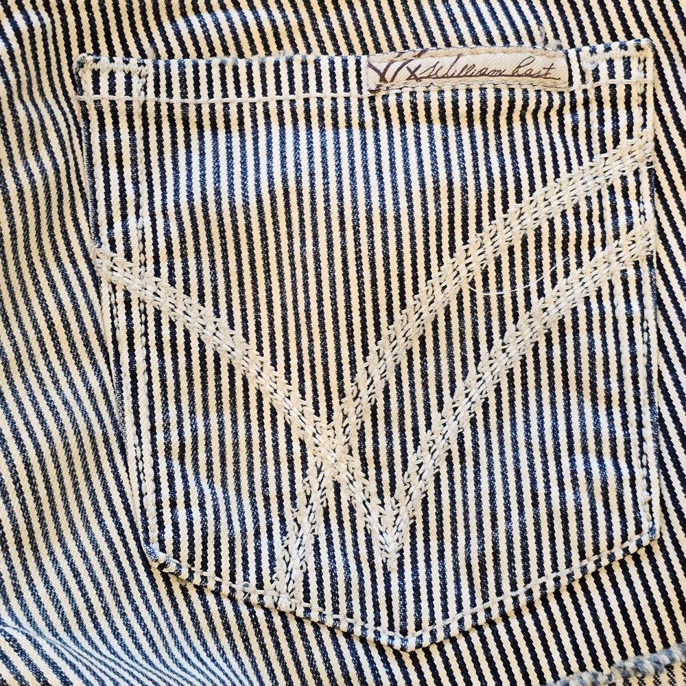 WILLIAM RAST Denim SCARLET SHORTS Striped Rolled Cut-Off Made In USA Size 24‎ - Picture 9 of 11
